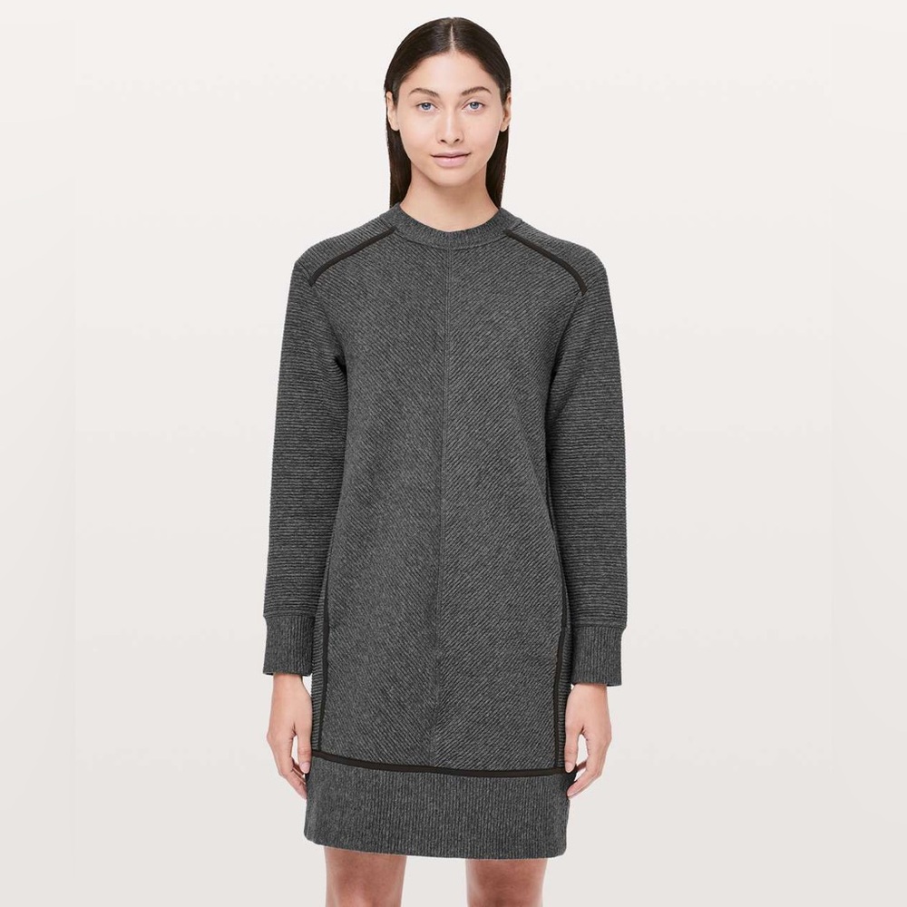 lululemon athletica On Repeat Dress Heathered Core Dark Grey size 4 EUC